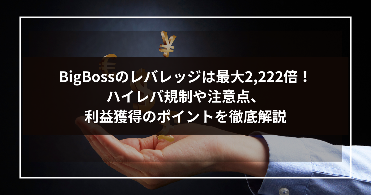 BigBossのレバレッジは最大2,222倍！ハイレバ規制や注意点、利益獲得のポイントを徹底解説